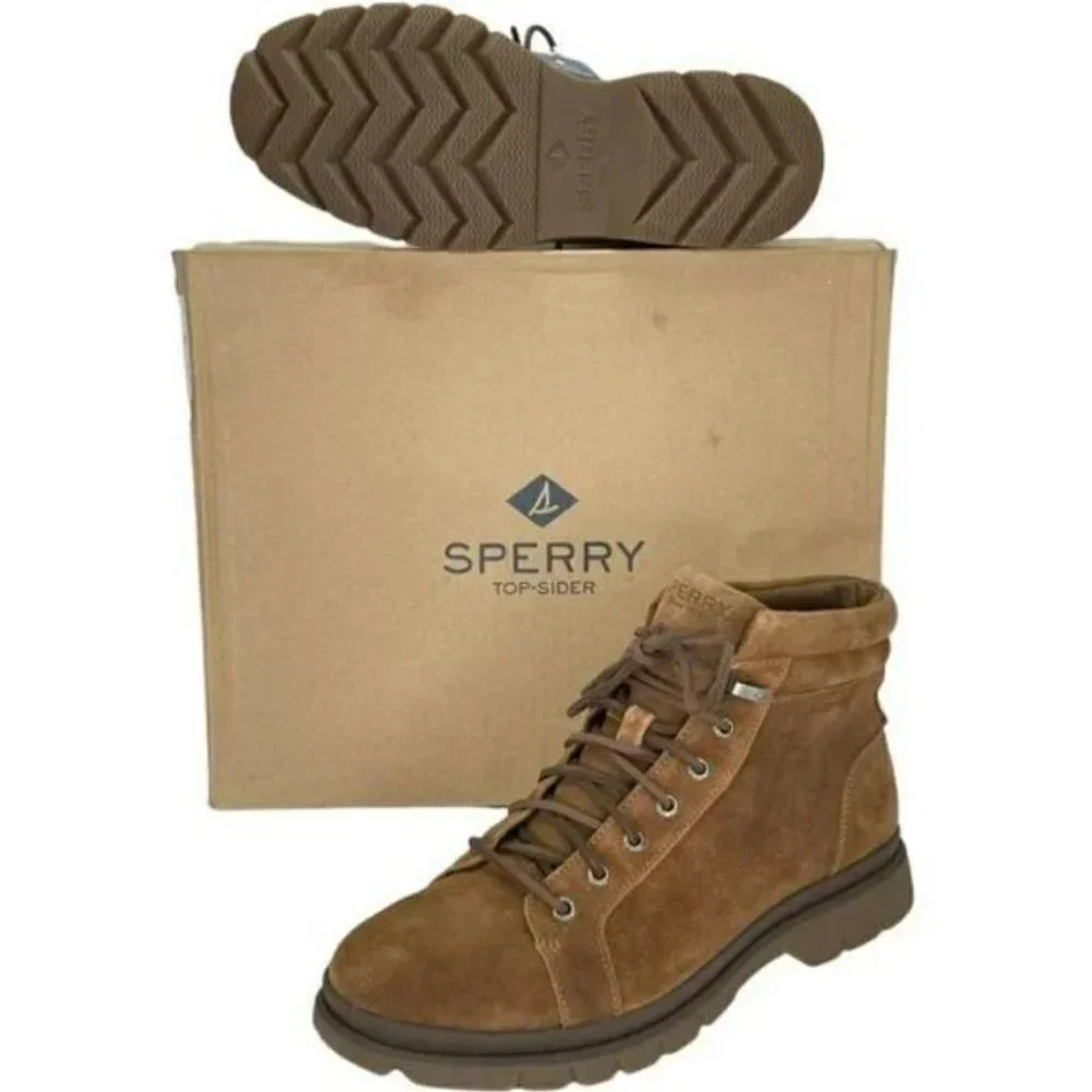 Sperry Watertown LTT Light Brown Waterproof Suede Mens Boots 9.5M